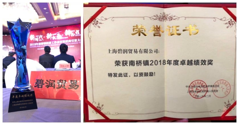 亞中集團上海碧潤榮獲卓越績效獎