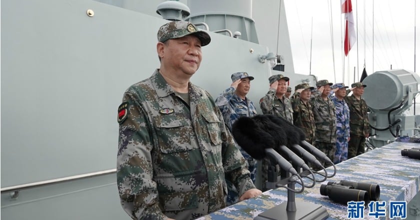 史上最大海上閱兵 習近平南海檢閱百架機艦、航母編隊