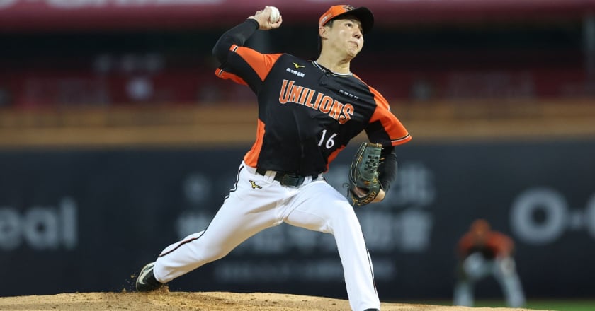 統一獅郭俊麟99球完封勝 9:0大勝味全龍
