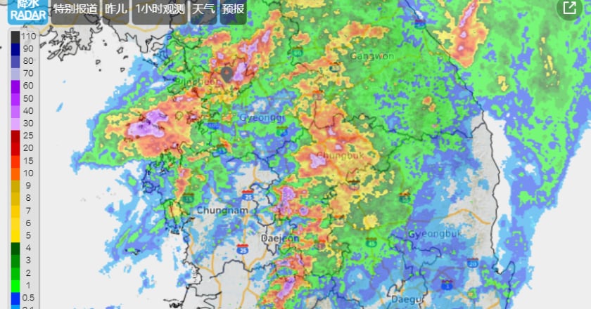 韓國暴雨肆虐 首爾等多地發布洪水與豪雨警報