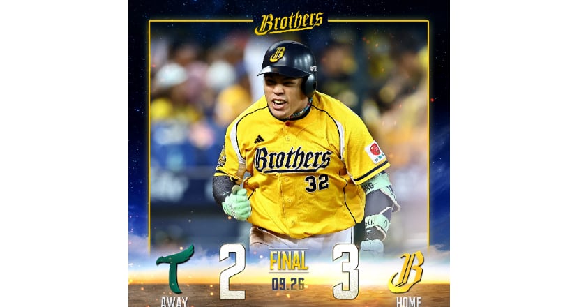 中信兄弟險勝台鋼雄鷹 下半季封王魔術數字降至M4