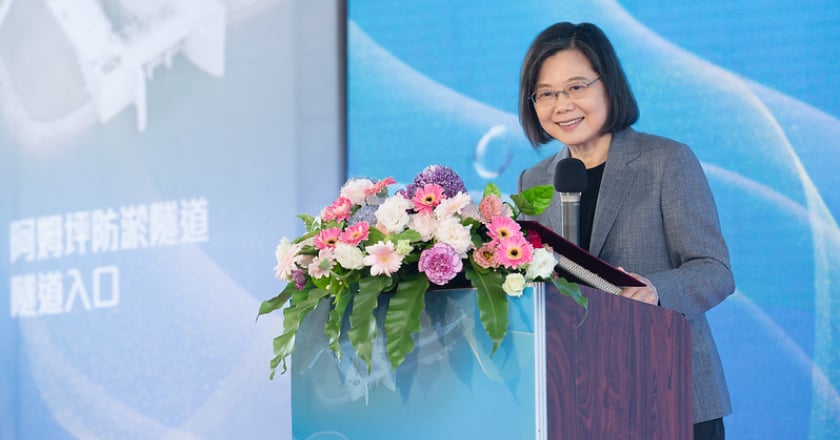 石門水庫阿姆坪防淤隧道竣工 蔡英文：國家百年建設