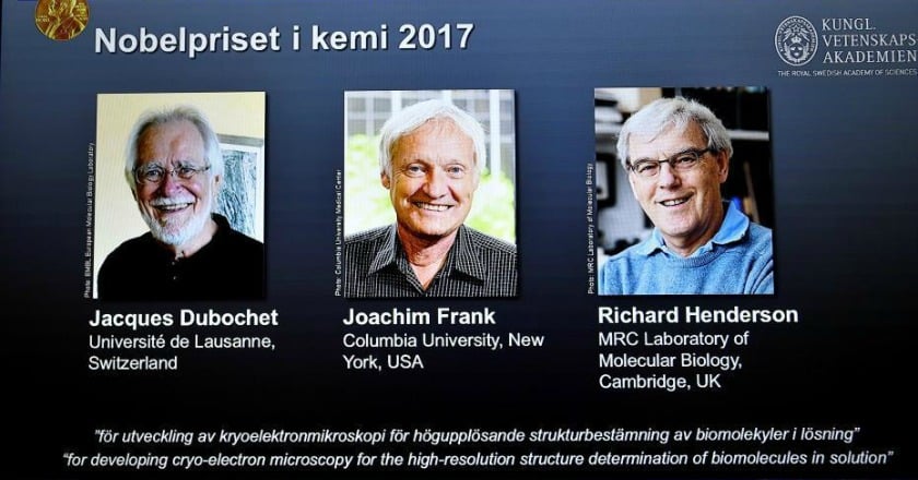 2017年諾貝爾化學獎揭曉 3位元科學家分享獎項