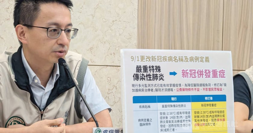 COVID-19更名為｢新冠併發重症｣  9月起僅重症、死亡須通報