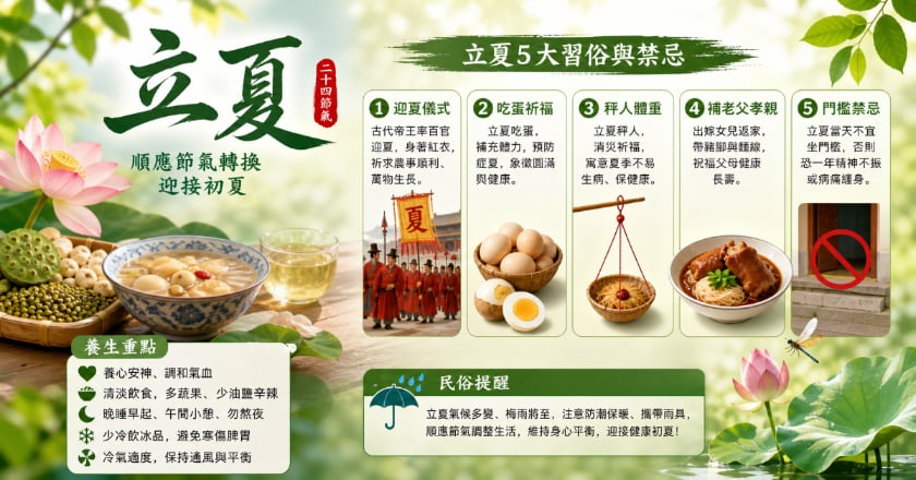 立夏養生及5大習俗禁忌一次看 順應節氣轉換迎接初夏