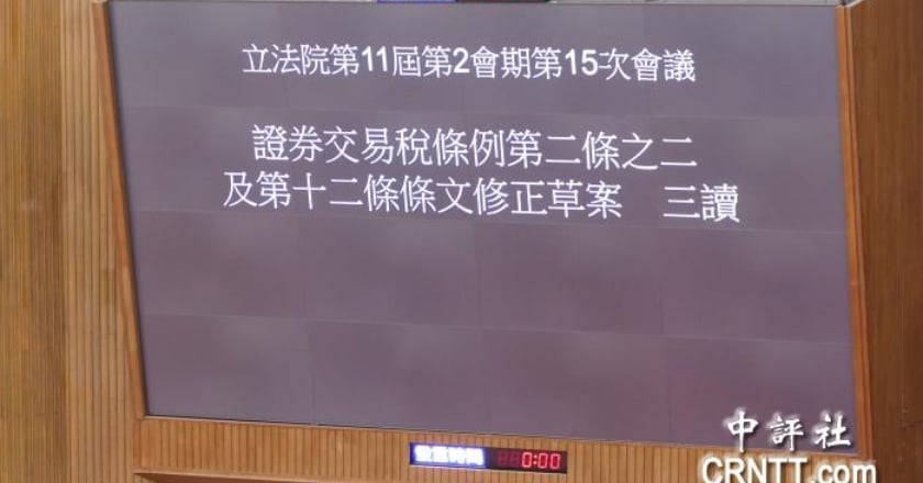 立院三讀通過 當沖降稅再延長3年