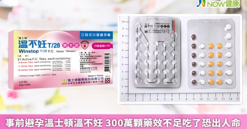 事前避孕溫士頓溫不妊 300萬顆藥效不足吃了恐出人命