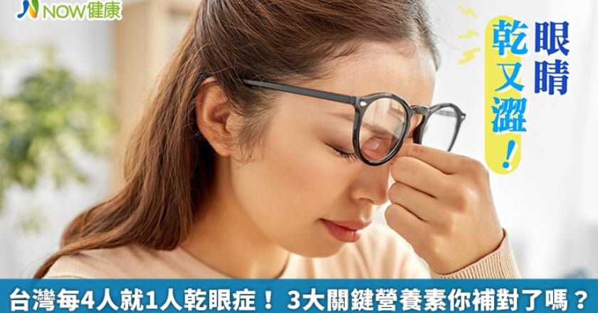 台灣每4人就1人乾眼症！ 3大關鍵營養素你補對了嗎？