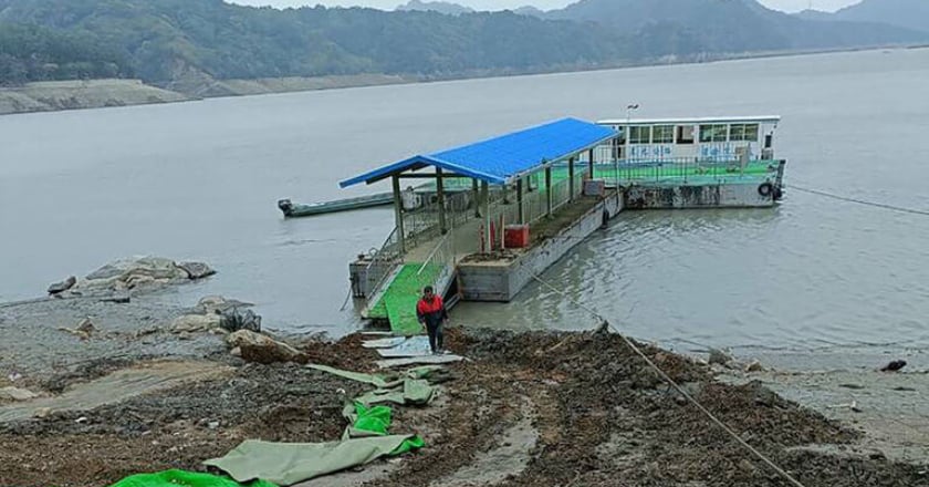 石門水庫水位低  薑母島碼頭11日撤除