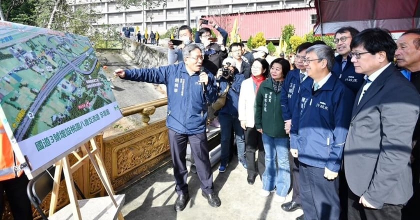 視察國3增設八德交流道工程 陳建仁盼如期如實完工