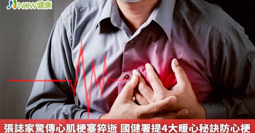 張誌家驚傳心肌梗塞猝逝 國健署提4大暖心秘訣防心梗