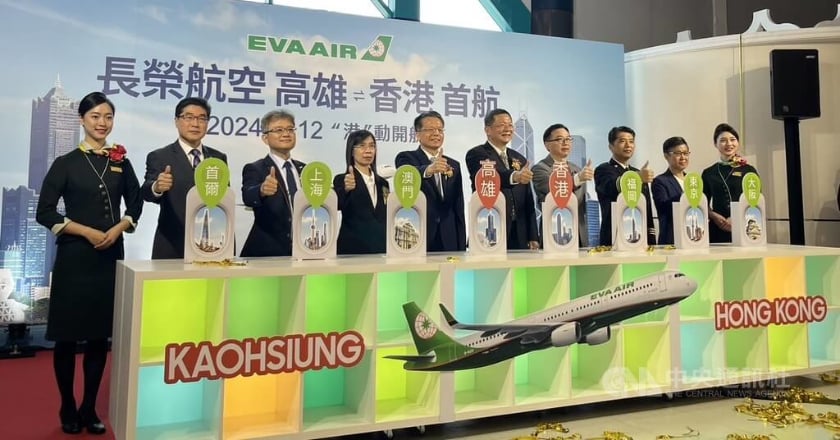 長榮高雄飛香港首航 孫嘉明:促進台灣觀光