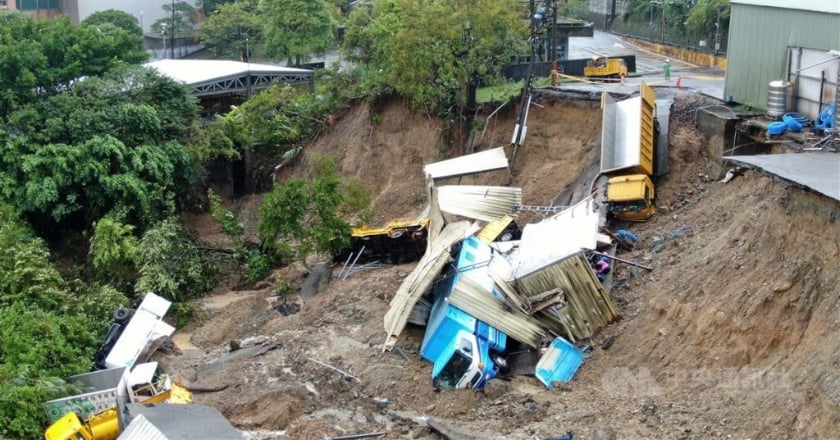 山陀兒豪雨襲基隆創78年新紀錄 多處土石崩落與坍方