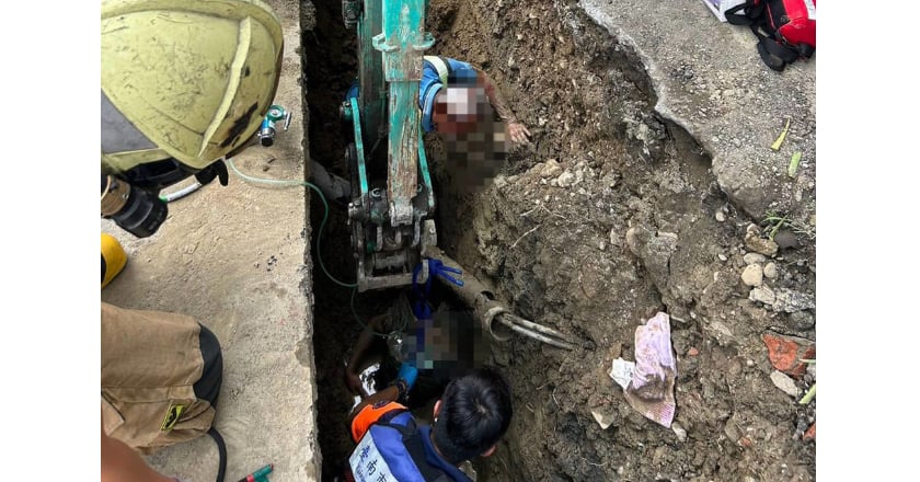 台南污水工程工地坍方 越南籍工人受困被救出送醫