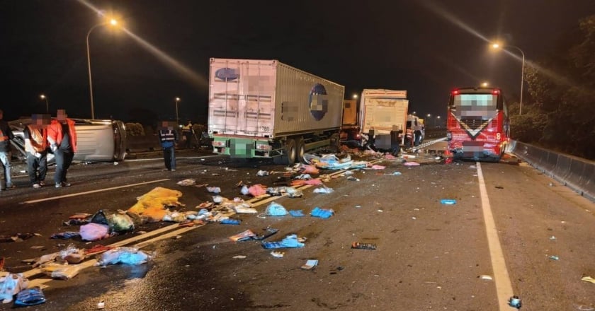 國道1號2起車禍釀2死5傷 南下高雄路竹段一度封閉