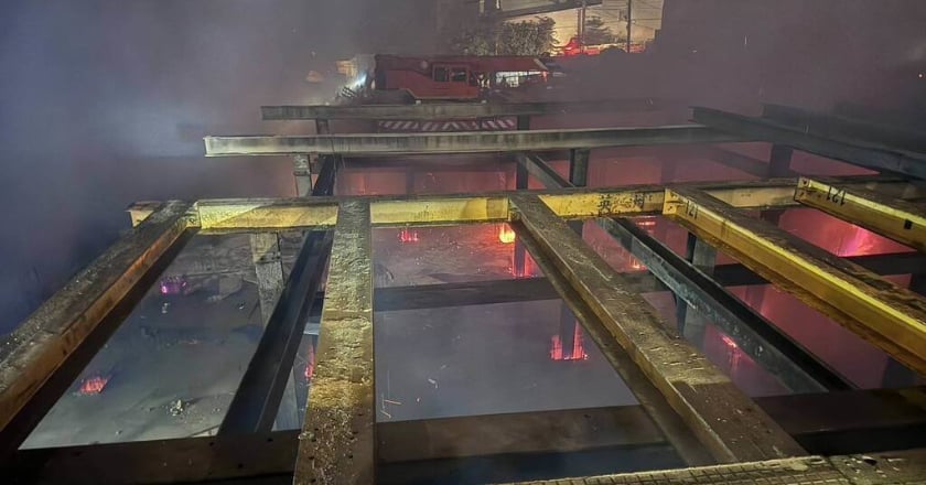 新北鶯歌工地火災 消防籲民眾關窗、外出戴口罩