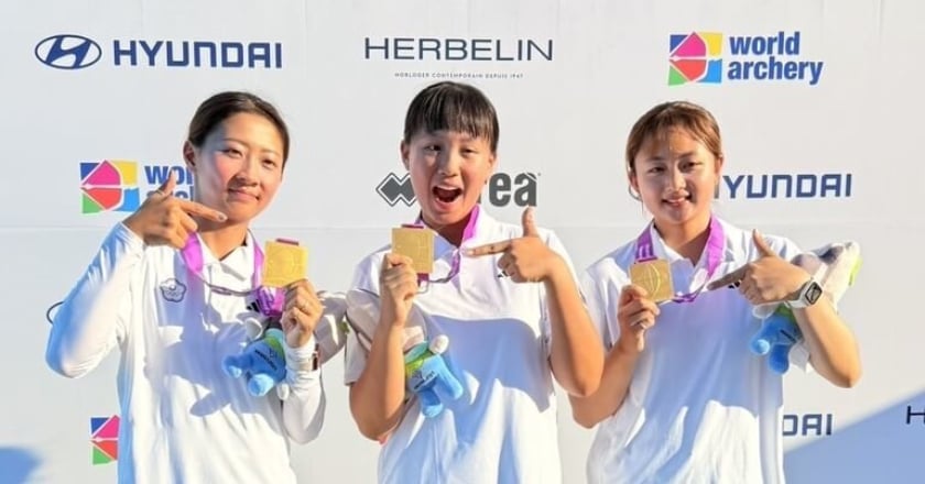 中華反曲弓女團射日 奪運動部成立後首面世錦賽金牌