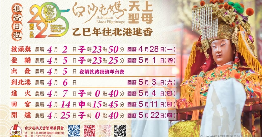 白沙屯媽進香5/1深夜起駕 人數再創新逾30萬人朝聖