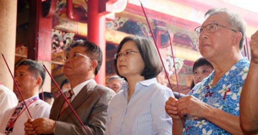 蔡英文出席義民祭 盼台三線儘速建成