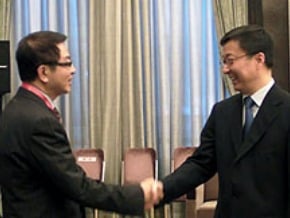 上海市長韓正會見民進黨大老洪奇昌