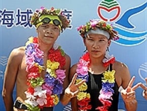 泳渡金廈 台灣稱王大陸封后