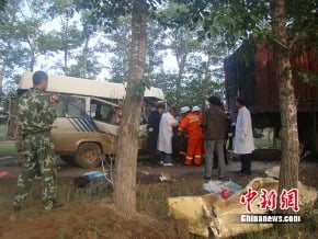 河北尚義車禍18人遇難 乘客均為摘菜農民工