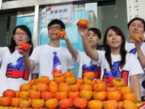 助農民 藍青年團賣甜柿