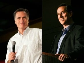 美國共和黨初選 羅姆尼與桑托勒姆各拿下一州