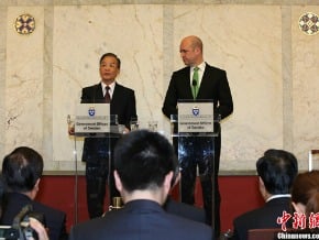 溫家寶與瑞典首相會談 就可持續發展加強戰略合作