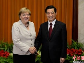 胡錦濤會見梅克爾：維護全球金融穩定