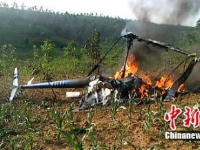 西安警用直升機墜落致兩死一傷