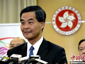 梁振英訪上海 衝刺滬港通